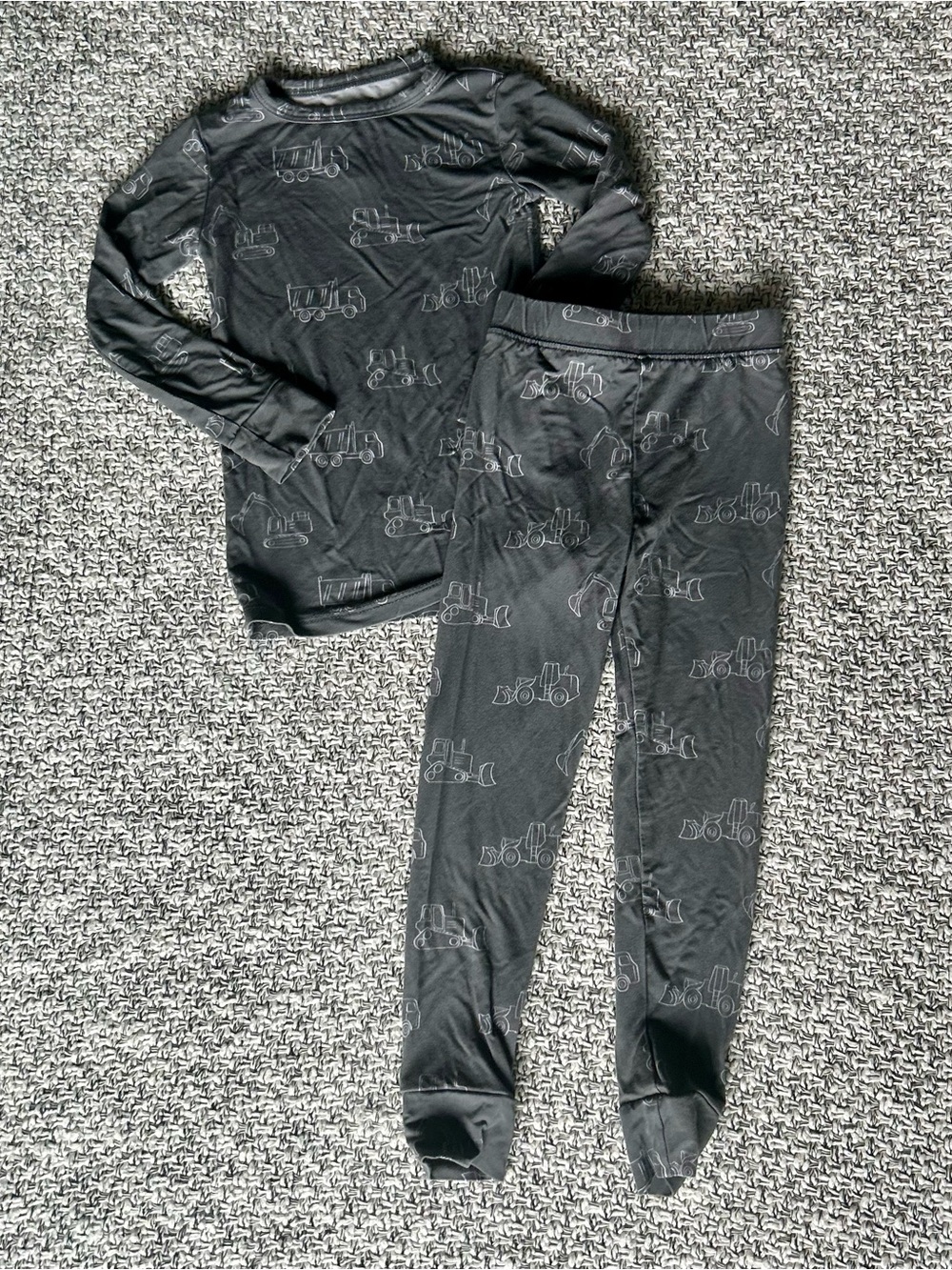 Pip & Phee bamboo grey diggers pjs 18-24m